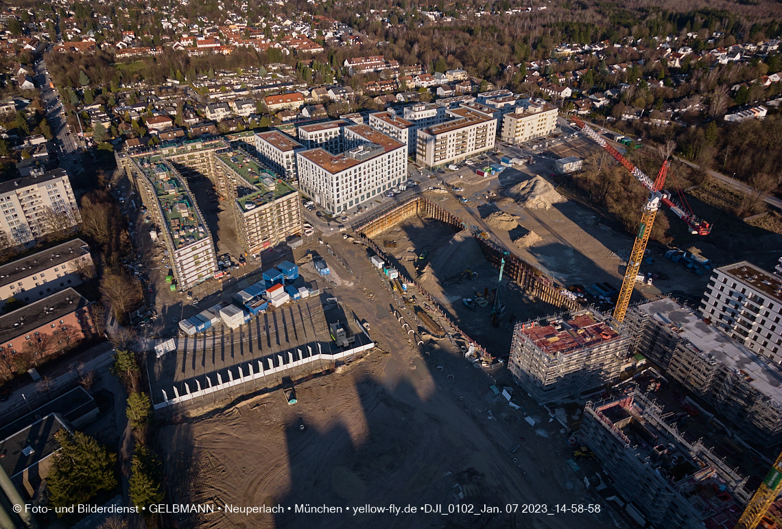 07.01.2023 - Baustelle zum Alexisquartier und Pandion Verde in Neuperlach